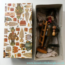 Load image into Gallery viewer, BOXED. Vintage GDR German Erzgebirge Wooden Handmade Incense Smoker. CHIMNEY SWEEP
