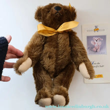 Load image into Gallery viewer, Vintage STEIFF BEAR. Classic 1909 Brown Bear with Large Yellow Satin Ribbon
