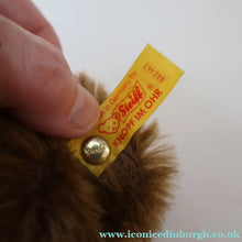 Load image into Gallery viewer, Vintage STEIFF BEAR. Classic 1909 Brown Bear with Large Yellow Satin Ribbon
