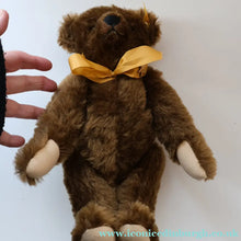 Load image into Gallery viewer, Vintage STEIFF BEAR. Classic 1909 Brown Bear with Large Yellow Satin Ribbon
