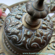 Load image into Gallery viewer, Antique Victorian Brass Inkwell with Original Glass Liner
