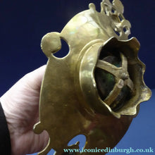 Load image into Gallery viewer, Antique Victorian Brass Inkwell with Original Glass Liner
