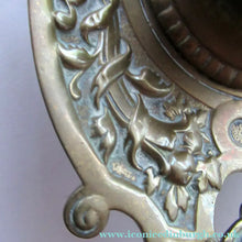 Load image into Gallery viewer, Antique Victorian Brass Inkwell with Original Glass Liner

