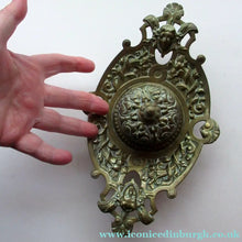 Load image into Gallery viewer, Antique Victorian Brass Inkwell with Original Glass Liner
