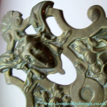 Load image into Gallery viewer, Antique Victorian Brass Inkwell with Original Glass Liner
