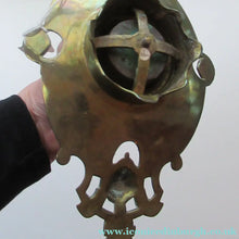 Load image into Gallery viewer, Antique Victorian Brass Inkwell with Original Glass Liner
