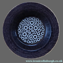 Load image into Gallery viewer, Britt-Louise Sundell Shallow SWEDISH Bowl with Abstract Circular Patterns, for GUSTAVSBERG: Impressed Signature and Labels
