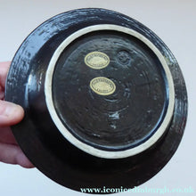 Load image into Gallery viewer, Britt-Louise Sundell Shallow SWEDISH Bowl with Abstract Circular Patterns, for GUSTAVSBERG: Impressed Signature and Labels
