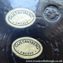 Load image into Gallery viewer, Britt-Louise Sundell Shallow SWEDISH Bowl with Abstract Circular Patterns, for GUSTAVSBERG: Impressed Signature and Labels

