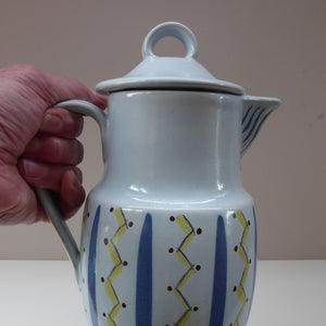Large Vintage 1950s BUCHAN Stoneware Lidded Jug: HEBRIDES Pattern