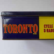 Load image into Gallery viewer, 1950s Vintage Tin Full of Original Toronto Light Bulbs for Cycle, Dynamo and Radio Panels. 6 Volt .25 amp
