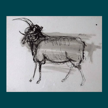 Load image into Gallery viewer, SCOTTISH ART: Sir Robin Philipson (1916 - 1992)  Study of a Ram.  Pen, ink &amp; wash on paper. Signed
