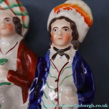 Load image into Gallery viewer, BURNS INTEREST: Antique Staffordshire Flatback Figurine. "Auld Lang Syne"


