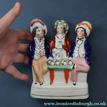 Load image into Gallery viewer, BURNS INTEREST: Antique Staffordshire Flatback Figurine. "Auld Lang Syne"

