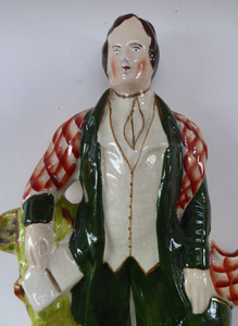 Robert BURNS and HIGHLAND MARY. Large Pair of Antique Victorian Staffordshire Flatback Figurines. Over 13 inches