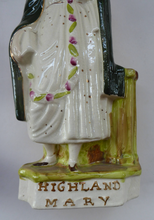 Load image into Gallery viewer, Robert BURNS and HIGHLAND MARY. Large Pair of Antique Victorian Staffordshire Flatback Figurines. Over 13 inches
