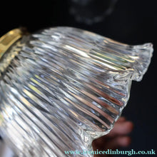 Load image into Gallery viewer, Fine Vintage HOLOPHANE Style Ribbed Glass Pendant Lamp Shade with Brass Hanging Fitment
