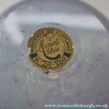 Load image into Gallery viewer, C/ Fabulous Little X ZA Shape Antique Scottish Monart Glass Bowl. With Original Paper Label on the Base 
