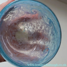 Load image into Gallery viewer, C/ Fabulous Little X ZA Shape Antique Scottish Monart Glass Bowl. With Original Paper Label on the Base 
