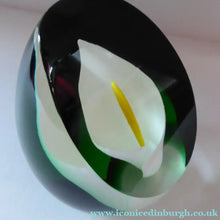 Load image into Gallery viewer, Scottish Caithness Glass Paperweight: Calla Lily by Gordon Hendry
