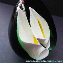 Load image into Gallery viewer, Scottish Caithness Glass Paperweight: Calla Lily by Gordon Hendry
