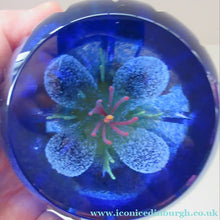 Load image into Gallery viewer, Scottish Glass. Caithness Glass Paperweight. Sapphire Chasm by Helen MacDonald
