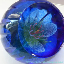 Load image into Gallery viewer, Scottish Glass. Caithness Glass Paperweight. Sapphire Chasm by Helen MacDonald
