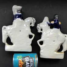 Load image into Gallery viewer, Rare Pair of STAFFORDSHIRE FIGURES. The Duke and Duchess of Cambridge on Horseback

