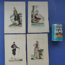 Load image into Gallery viewer, SWISS CANTONS. Regional Costume Studies. Four ANTIQUE 19th Century Hand Coloured Engravings
