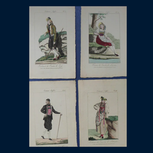 Load image into Gallery viewer, SWISS CANTONS. Regional Costume Studies. Four ANTIQUE 19th Century Hand Coloured Engravings
