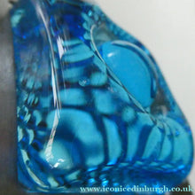 Load image into Gallery viewer, Carl Fagerlund. SWEDISH 1960s Silver Tone Pendant Lampshade with Blue Glass Inclusions and Original Diffuser Below
