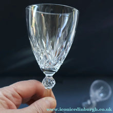 Load image into Gallery viewer, TOTAL OF EIGHT: Lead Crystal Small White Wine Glasses by Cathedral Crystal "Salisbury" Pattern.  5 1/2 inches
