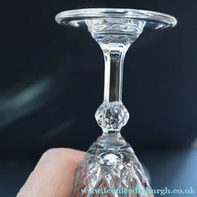 Load image into Gallery viewer, TOTAL OF EIGHT: Lead Crystal Small White Wine Glasses by Cathedral Crystal "Salisbury" Pattern.  5 1/2 inches
