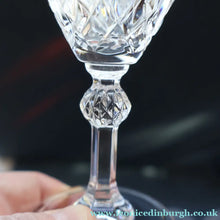 Load image into Gallery viewer, TOTAL OF EIGHT: Lead Crystal Small White Wine Glasses by Cathedral Crystal "Salisbury" Pattern.  5 1/2 inches
