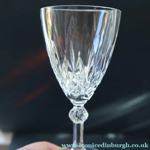 Load image into Gallery viewer, TOTAL OF EIGHT: Lead Crystal Small White Wine Glasses by Cathedral Crystal "Salisbury" Pattern.  5 1/2 inches
