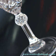 Load image into Gallery viewer, TOTAL OF EIGHT: Lead Crystal Small White Wine Glasses by Cathedral Crystal "Salisbury" Pattern.  5 1/2 inches
