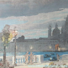 Load image into Gallery viewer, Charles Hodge Mackie Colour Woodcut The Royal or Palace Gardens Venice 1911
