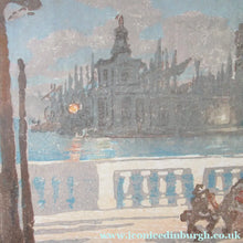 Load image into Gallery viewer, Charles Hodge Mackie Colour Woodcut The Royal or Palace Gardens Venice 1911
