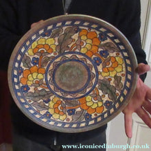 Load image into Gallery viewer, Charlotte Rhead Tube Lined Charger for Crown Ducal. BYZANTINE Platter. 12 1/2 inches - British Ceramics
