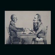 Load image into Gallery viewer, The CHESS MATCH / Chess Players. Rare ANTIQUE REGENCY Lithograph with Four Individual Images. In original Maple Frame; 1830s
