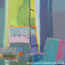 Load image into Gallery viewer, Claire Harrigan (RSW) Mediterranean View through a French Window. Acrylic and Oil Pastel: SIGNED
