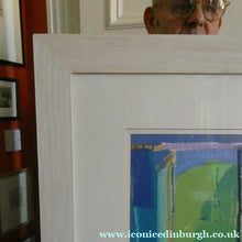 Load image into Gallery viewer, Claire Harrigan (RSW) Mediterranean View through a French Window. Acrylic and Oil Pastel: SIGNED
