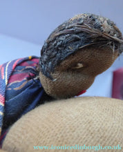 Load image into Gallery viewer, CLOTH DOLL. Vintage 1950s Native Lady Doll. Hand Made Lady Carrying a Wicker Basket and with Baby on her Back
