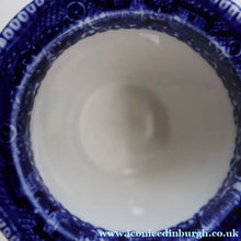Load image into Gallery viewer, RARE 1920s ROYAL DOULTON Miniature Meat Pot. Flow Blue with Traditional Willow Pattern - British Ceramics
