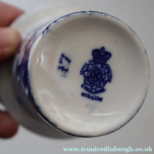 Load image into Gallery viewer, RARE 1920s ROYAL DOULTON Miniature Meat Pot. Flow Blue with Traditional Willow Pattern - British Ceramics
