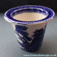 Load image into Gallery viewer, RARE 1920s ROYAL DOULTON Miniature Meat Pot. Flow Blue with Traditional Willow Pattern - British Ceramics
