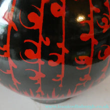 Load image into Gallery viewer, LARGE Vintage Italian Ceramic Table Lamp. Designed by Alvino BAGNI. Glossy Red and Black Finish
