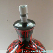 Load image into Gallery viewer, LARGE Vintage Italian Ceramic Table Lamp. Designed by Alvino BAGNI. Glossy Red and Black Finish
