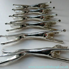 Load image into Gallery viewer, Collectable Vintage Set of SIX Silver Plate Knife Rests in the form of Running Dogs

