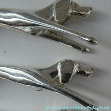 Load image into Gallery viewer, Collectable Vintage Set of SIX Silver Plate Knife Rests in the form of Running Dogs
